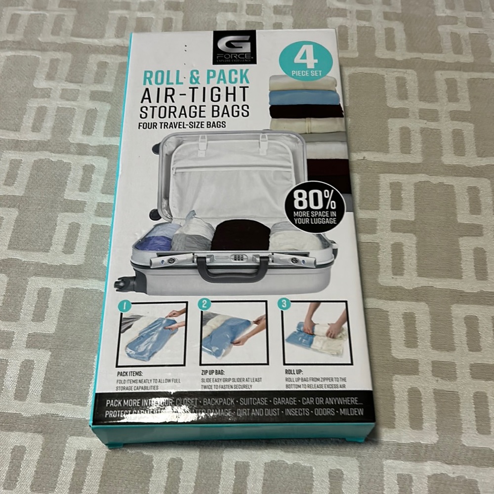 Force 4pcs roll and pack storage bags nwob